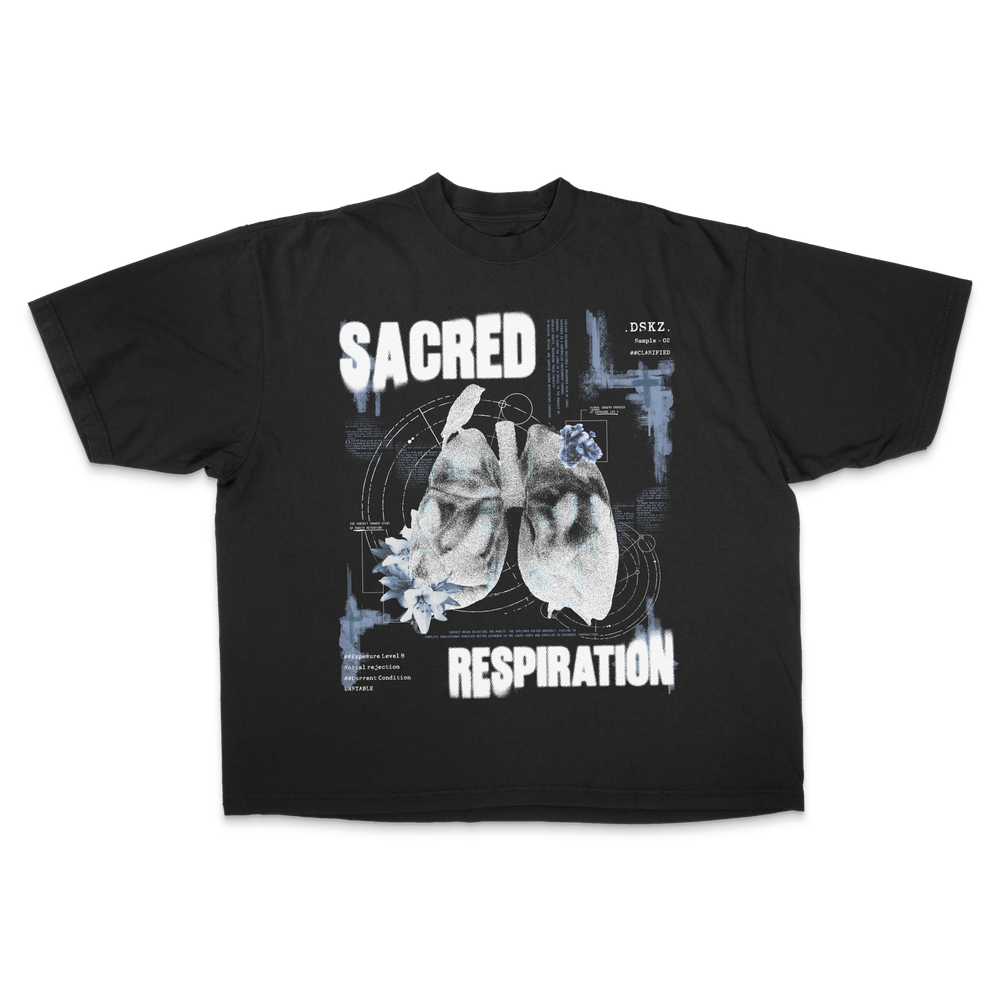DropSkizzle S13 Sacred Respiration Boxy Shirt - Y2K Gothic Tee
