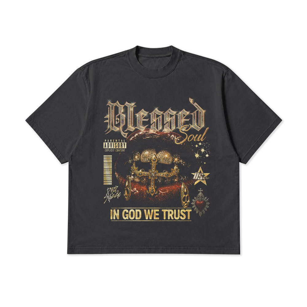 DropSkizzle Blessed Soul Boxy Shirt - Y2K Vintage Tee