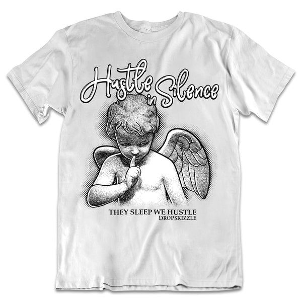 Dunk Retro White Black DropSkizzle Unisex T-Shirt Hustle In Silence 2 Graphic Tee