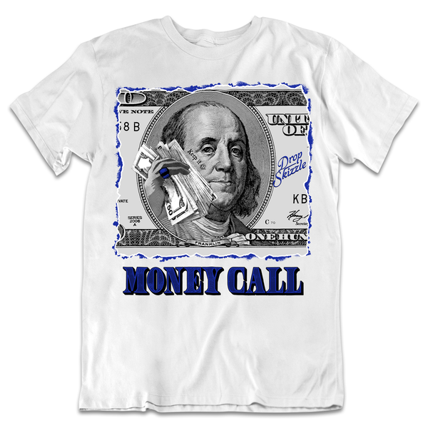 Dunk Racer Blue White DropSkizzle Unisex T-Shirt Money Call Graphic Tee