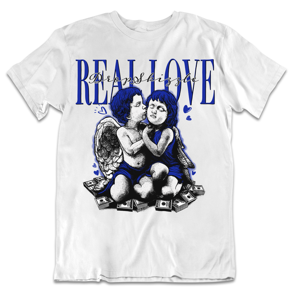 Dunk Racer Blue White DropSkizzle Unisex T-Shirt Real Love 2 Graphic Tee