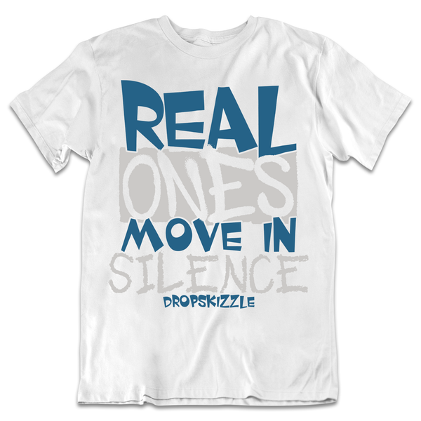 Military Blue 4s DropSkizzle Unisex T-Shirt Real One Move In Silence Graphic Tee