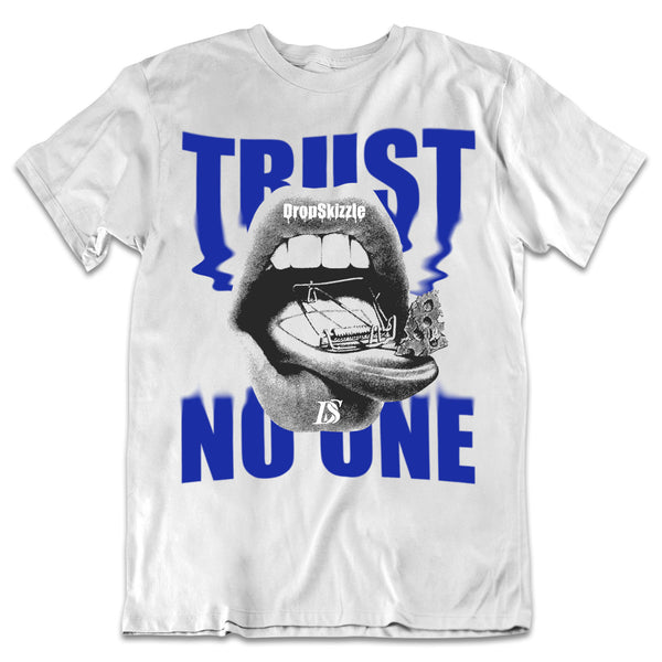 Dunk Racer Blue White DropSkizzle Unisex T-Shirt Trust No One Graphic Tee