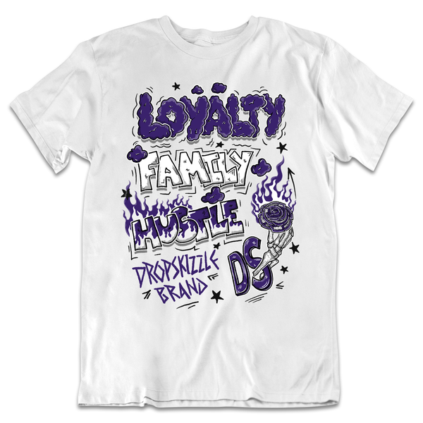 Dunk Championship Court Purple DropSkizzle Unisex T-Shirt Loyalty Family Hustle Graphic Tee