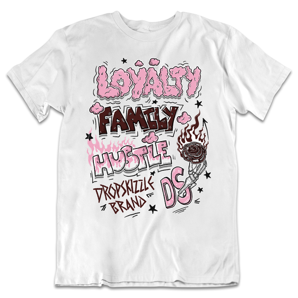 Dunk Pink Foam DropSkizzle Unisex T-Shirt Loyalty Family Hustle Graphic Tee