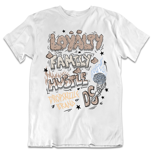 Dunk Sanddrift Light Armory Blue DropSkizzle Unisex T-Shirt Loyalty Family Hustle Graphic Tee