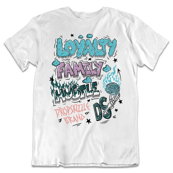 Dunk Bleached Aqua DropSkizzle Unisex T-Shirt Loyalty Family Hustle Graphic Tee