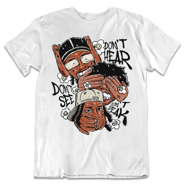 SE Sail 5s DropSkizzle Unisex T-Shirt Don’t See Don’t Hear Don’t Speak Graphic Tee