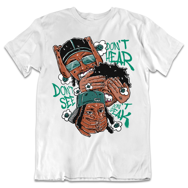 Bicoastal 3s DropSkizzle Unisex T-Shirt Don’t See Don’t Hear Don’t Speak Graphic Tee