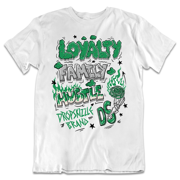 Lucky Green 3s DropSkizzle Unisex T-Shirt Loyalty Family Hustle Graphic Tee