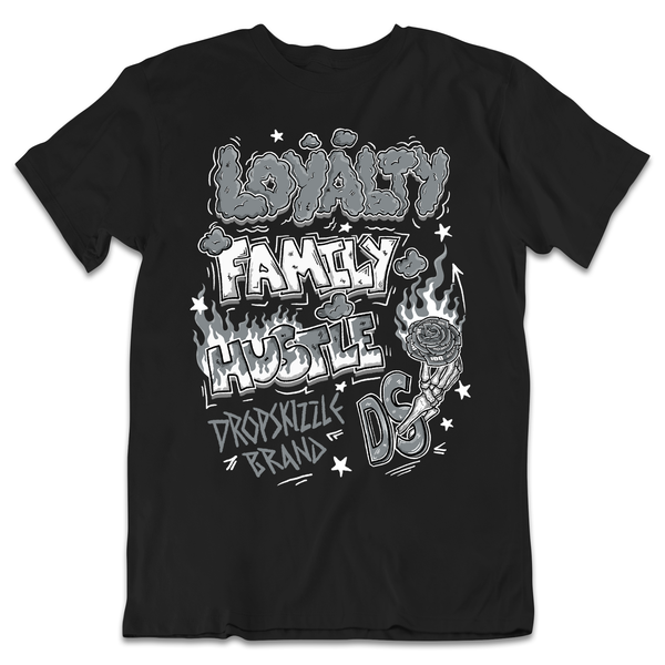 Black Canvas 4s DropSkizzle Unisex T-Shirt Loyalty Family Hustle Graphic Tee