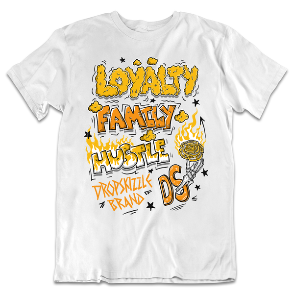 Yellow Ochre 6s DropSkizzle Unisex T-Shirt Loyalty Family Hustle Graphic Tee