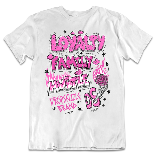 Hyper Violet 4s DropSkizzle Unisex T-Shirt Loyalty Family Hustle Graphic Tee