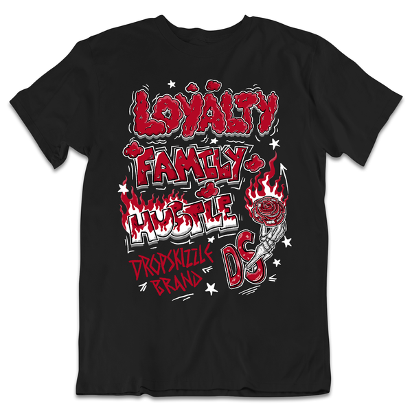 Red Thunder 4s DropSkizzle Unisex T-Shirt Loyalty Family Hustle Graphic Tee