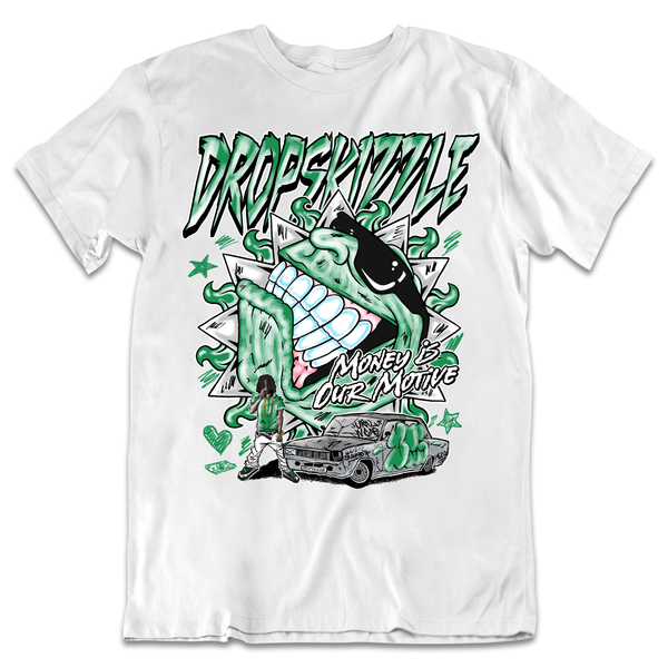 Lucky Green 3s DropSkizzle Unisex T-Shirt Money Is Our Motive Graphic Tee