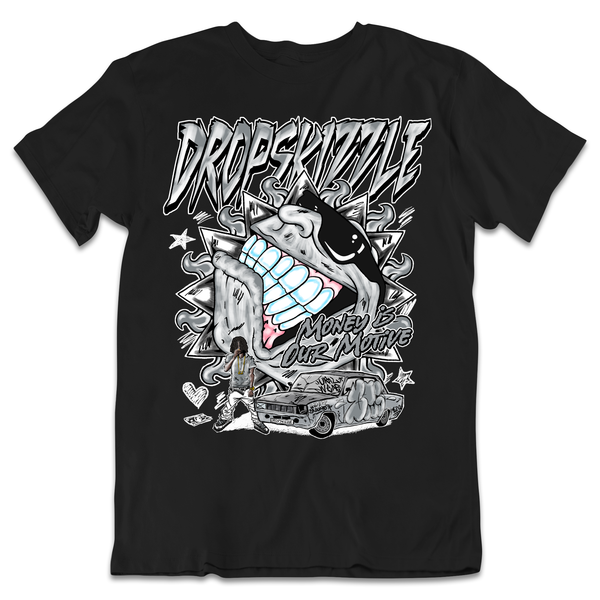 Black Canvas 4s DropSkizzle Unisex T-Shirt Money Is Our Motive Graphic Tee