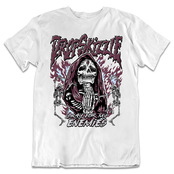 Burgundy 5s DropSkizzle Unisex T-Shirt Pray For My Enemies 2 Graphic Tee