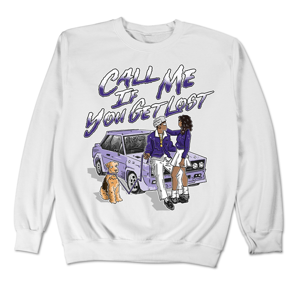 Dunk Blueberry DropSkizzle Unisex Sweatshirt Call Me If You Get Lost Graphic