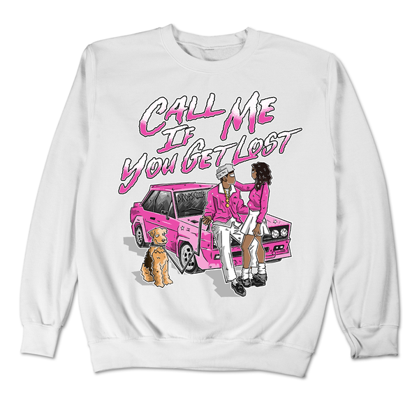 Dunk Active Fuchsia DropSkizzle Unisex Sweatshirt Call Me If You Get Lost Graphic