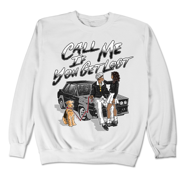 Dunk Retro White Black DropSkizzle Unisex Sweatshirt Call Me If You Get Lost Graphic