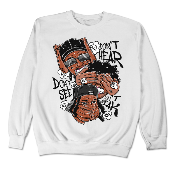 Dunk Retro White Black DropSkizzle Unisex Sweatshirt Don’t See Don’t Hear Don’t Speak Graphic