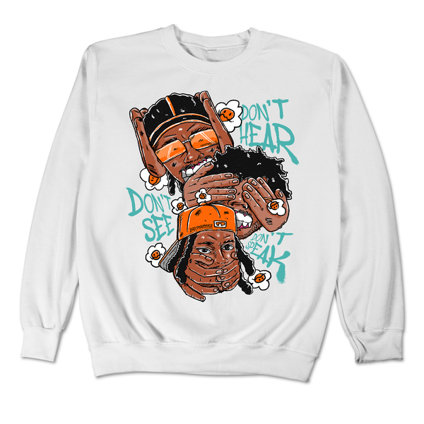 Dunk Dolphins DropSkizzle Unisex Sweatshirt Don’t See Don’t Hear Don’t Speak Graphic