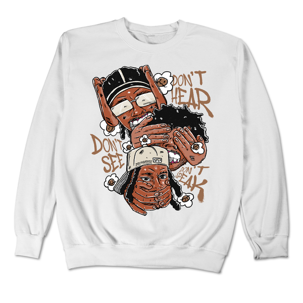 Dunk Medium Curry DropSkizzle Unisex Sweatshirt Don’t See Don’t Hear Don’t Speak Graphic