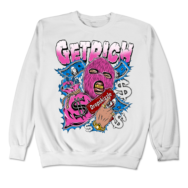 Dunk Active Fuchsia DropSkizzle Unisex Sweatshirt Get Rich Graphic