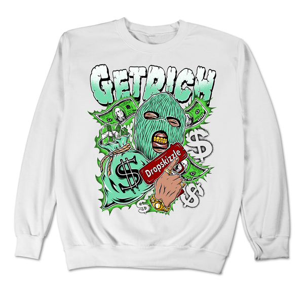 Dunk Green Glow DropSkizzle Unisex Sweatshirt Get Rich Graphic