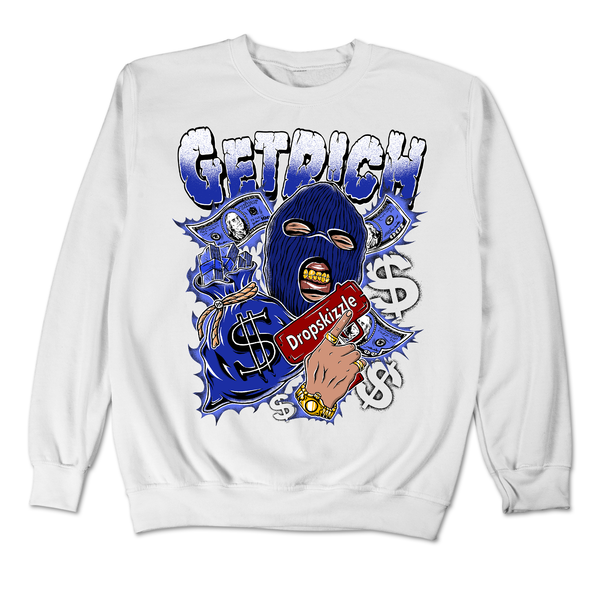 Dunk Racer Blue White DropSkizzle Unisex Sweatshirt Get Rich Graphic