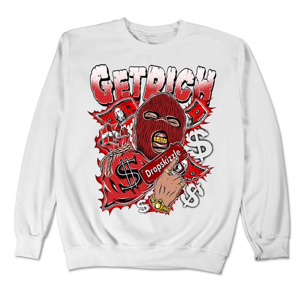 Dunk University Red DropSkizzle Unisex Sweatshirt Get Rich Graphic