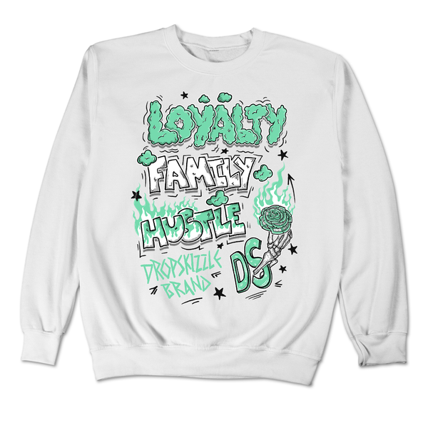 Dunk Green Glow DropSkizzle Unisex Sweatshirt Loyalty Family Hustle Graphic