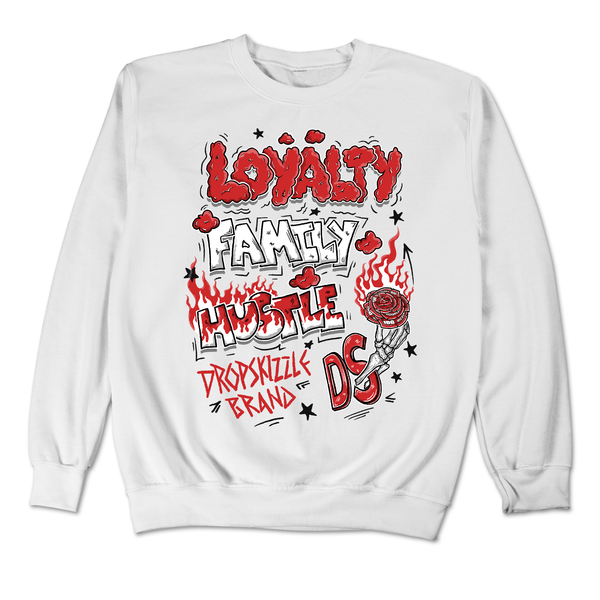 Dunk University Red DropSkizzle Unisex Sweatshirt Loyalty Family Hustle Graphic