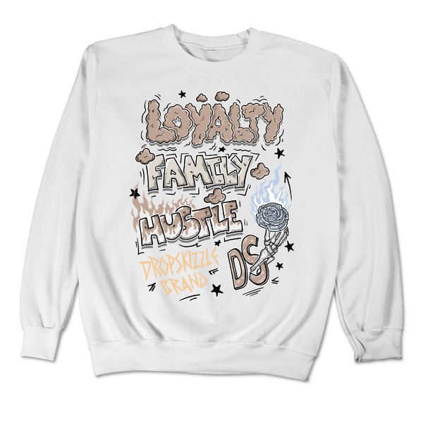 Dunk Sanddrift Light Armory Blue DropSkizzle Unisex Sweatshirt Loyalty Family Hustle Graphic