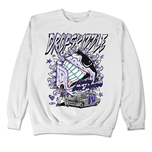 Dunk Blueberry DropSkizzle Unisex Sweatshirt Money Is Our Motive Graphic