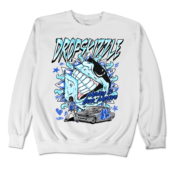 Dunk Argon Blue DropSkizzle Unisex Sweatshirt Money Is Our Motive Graphic