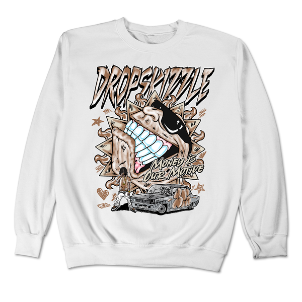 Dunk Medium Curry DropSkizzle Unisex Sweatshirt Money Is Our Motive Graphic