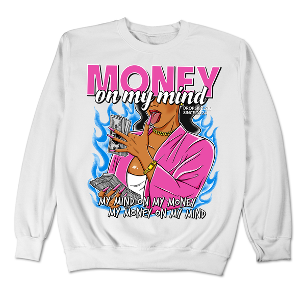 Dunk Active Fuchsia DropSkizzle Unisex Sweatshirt Money On My Mind Graphic