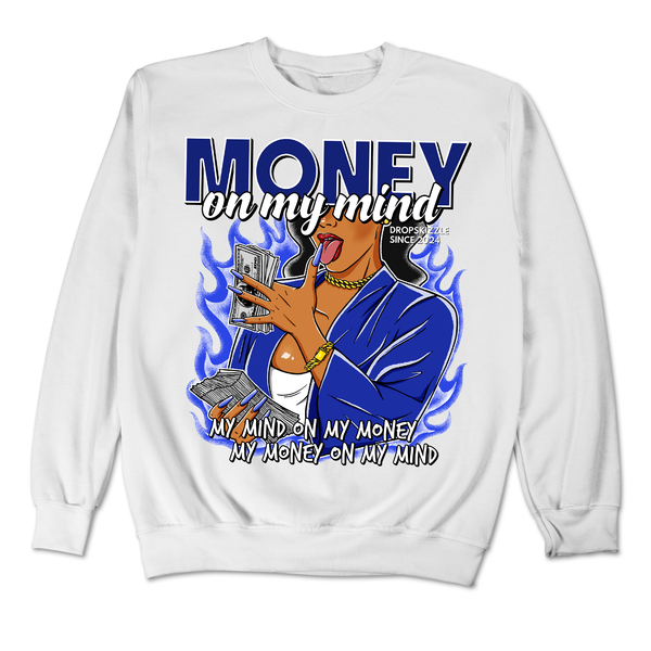 Dunk Racer Blue White DropSkizzle Unisex Sweatshirt Money On My Mind Graphic