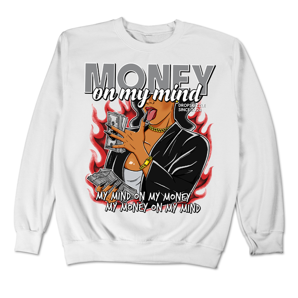 Dunk Retro White Black DropSkizzle Unisex Sweatshirt Money On My Mind Graphic