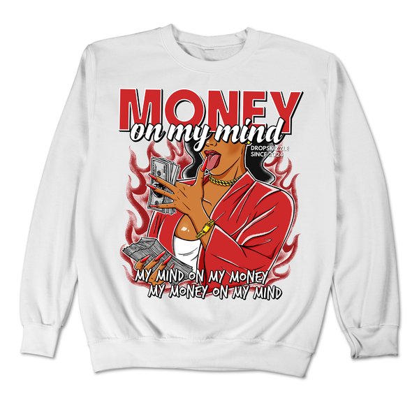 Dunk University Red DropSkizzle Unisex Sweatshirt Money On My Mind Graphic