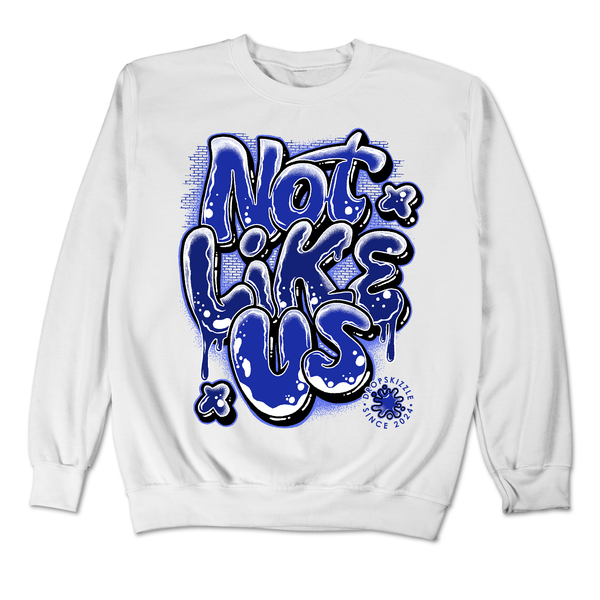 Dunk Racer Blue White DropSkizzle Unisex Sweatshirt Not Like Us Graphic