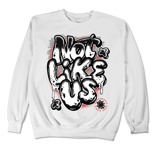 Dunk Retro White Black DropSkizzle Unisex Sweatshirt Not Like Us Graphic