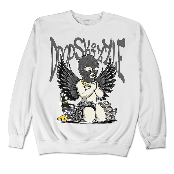 Dunk Retro White Black DropSkizzle Unisex Sweatshirt Pray For Me Graphic