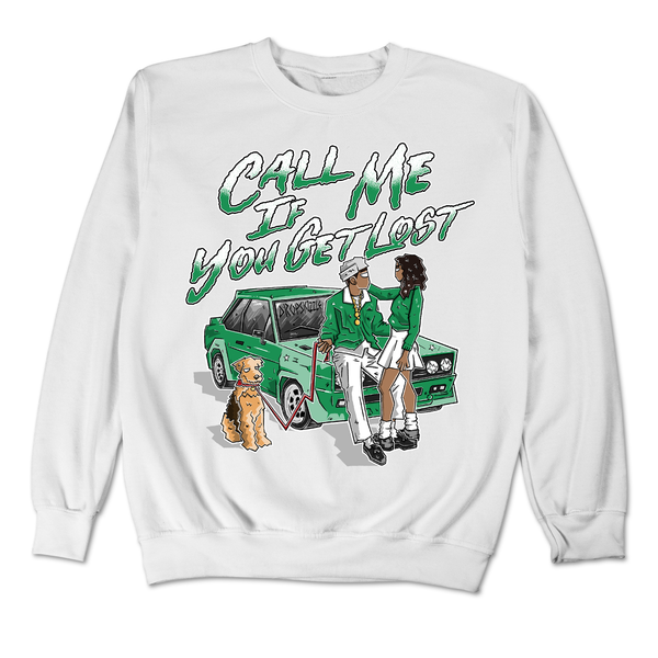 Lucky Green 3s DropSkizzle Unisex Sweatshirt Call Me If You Get Lost Graphic