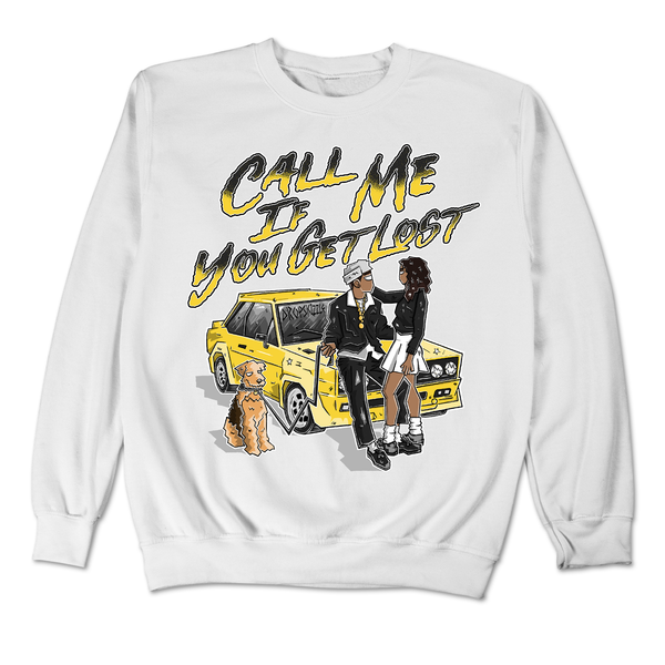 Yellow Thunder 4s DropSkizzle Unisex Sweatshirt Call Me If You Get Lost Graphic