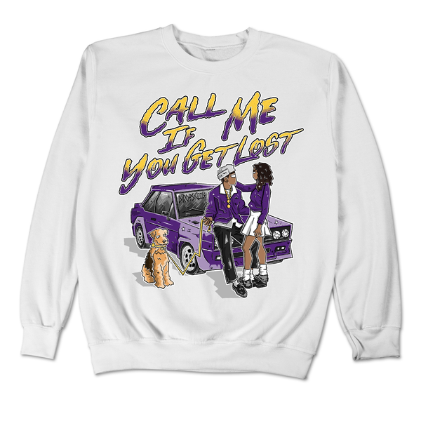 Field Purple 12s DropSkizzle Unisex Sweatshirt Call Me If You Get Lost Graphic