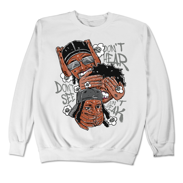 Wet Cement 4s DropSkizzle Unisex Sweatshirt Don’t See Don’t Hear Don’t Speak Graphic