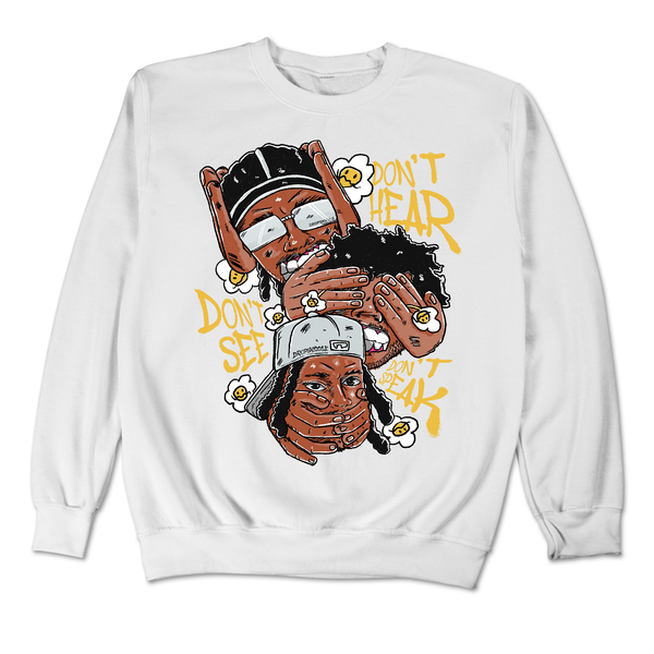 Spiz'ike Low Lightning DropSkizzle Unisex Sweatshirt Don’t See Don’t Hear Don’t Speak Graphic