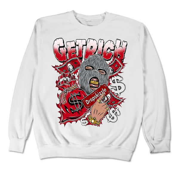 Retro Bred 4s DropSkizzle Unisex Sweatshirt Get Rich Graphic